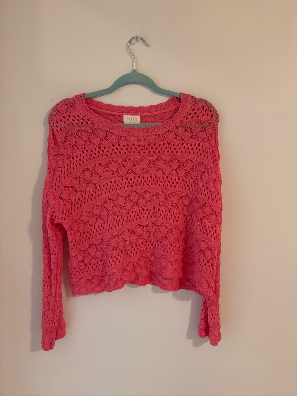 Fate Pink Open Knit Sweater